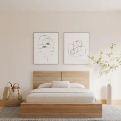 Nexera Queen Platform Bed with Headboard (60