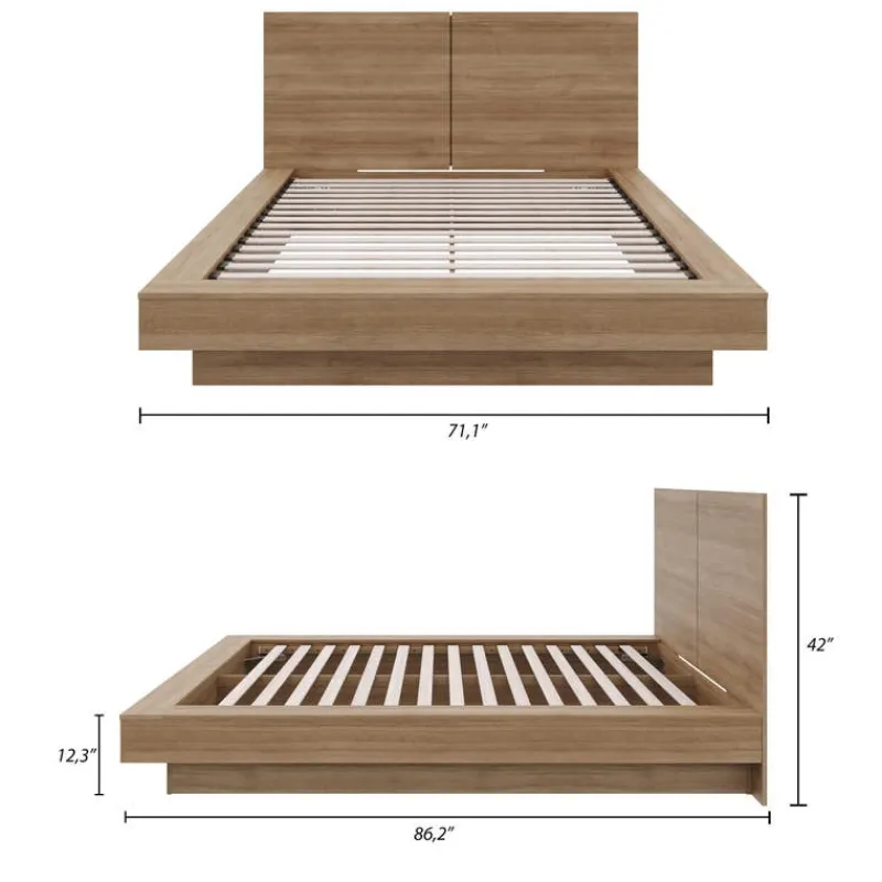 Nexera Queen Platform Bed with Headboard (60") -