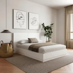 Nexera Queen Platform Bed with Headboard (60