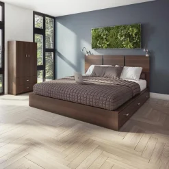SUA-V Queen Platform Bed with Headboard (60")