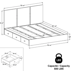 SUA-V Queen Platform Bed with Headboard (60