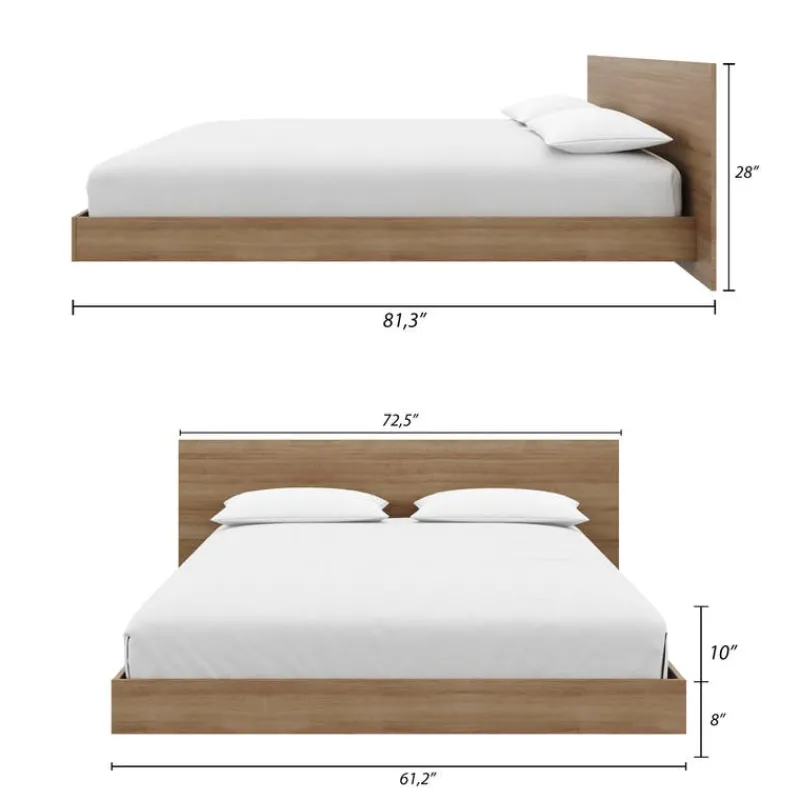 Nexera Queen Platform Bed with Headboard (60") -
