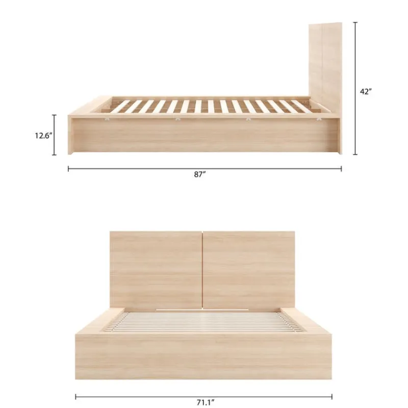 Nexera Queen Platform Bed with Headboard (60") -