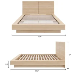 Nexera Queen Platform Bed with Headboard (60