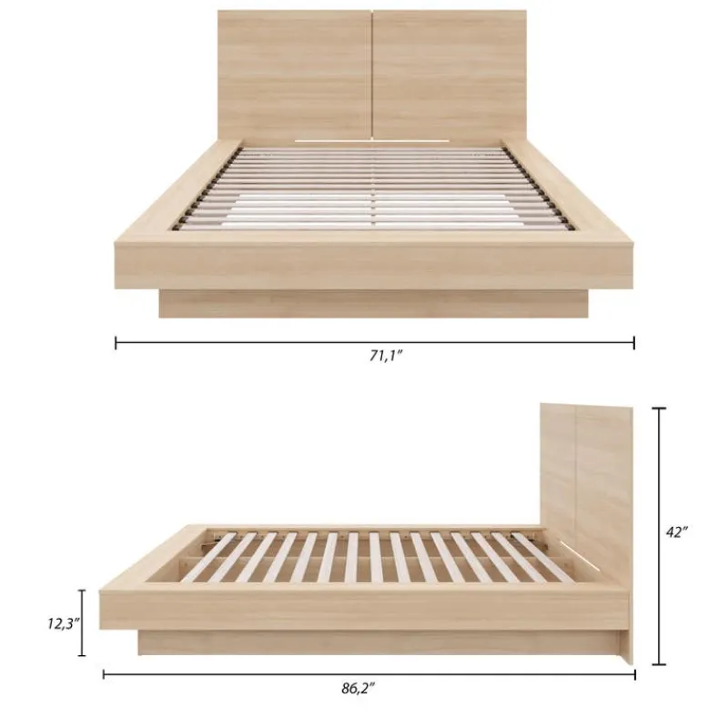Nexera Queen Platform Bed with Headboard (60") -