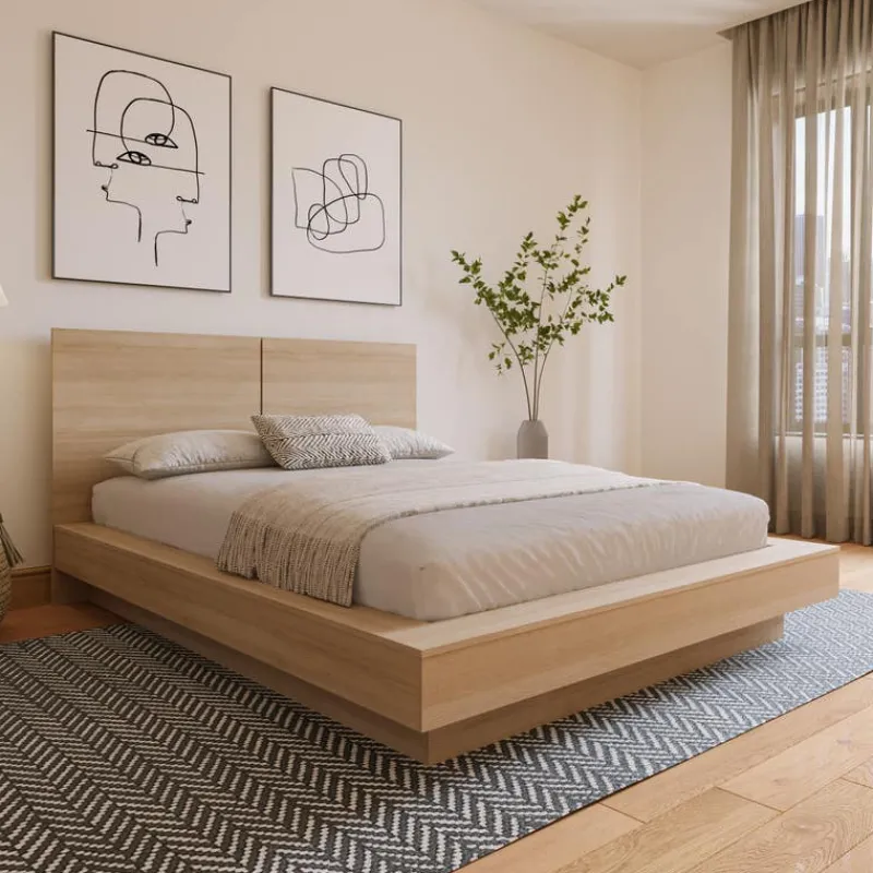 Nexera Queen Platform Bed with Headboard (60") -