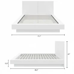 Nexera Queen Platform Bed with Headboard (60