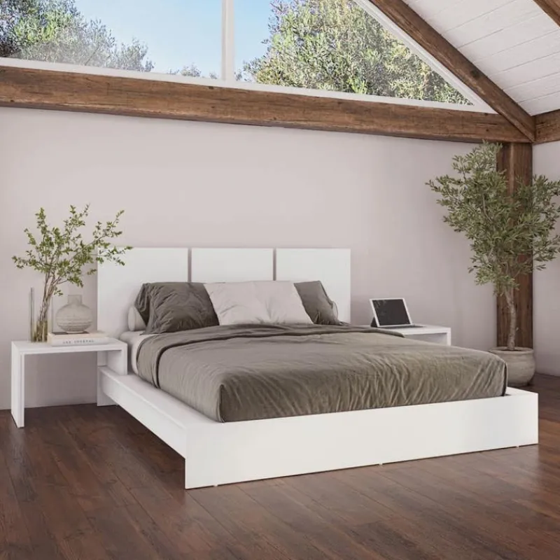 SUA-V Queen Platform Bed with Integrated Bedside Tables (60")