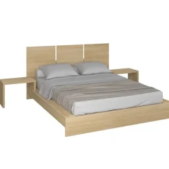 SUA-V Queen Platform Bed with Integrated Bedside Tables (60")
