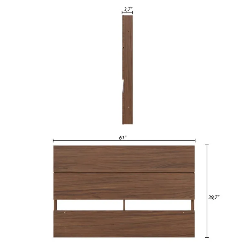Nexera Queen Size Panel Headboard, Walnut -
