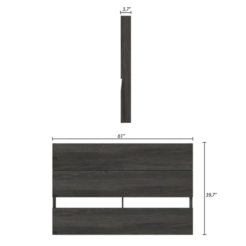 Nexera Queen Size Panel Headboard, Bark -
