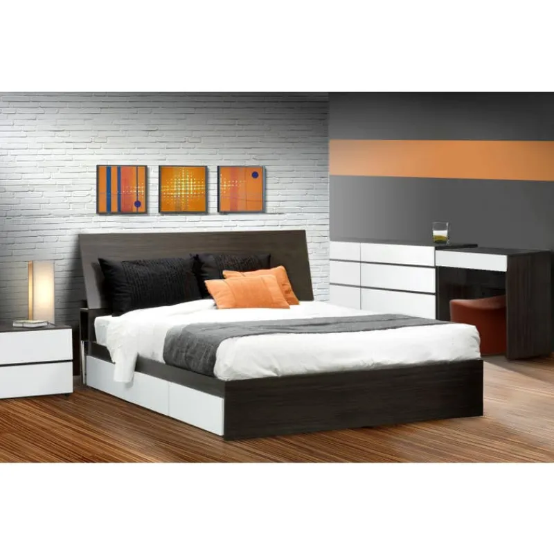 Nexera Queen Size Panel Headboard, Ebony -