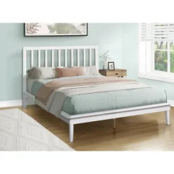 Monarch Queen Solid Wood Bed with Headboard (60") -