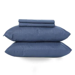 Queen Split-Head Microfibre Bed Sheet Set - Blue