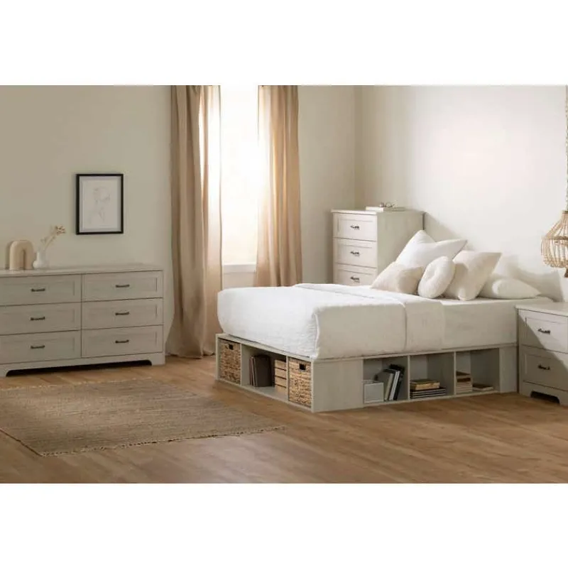 Meubles South Shore Queen Storage Bed and Baskets (60") - South Shore