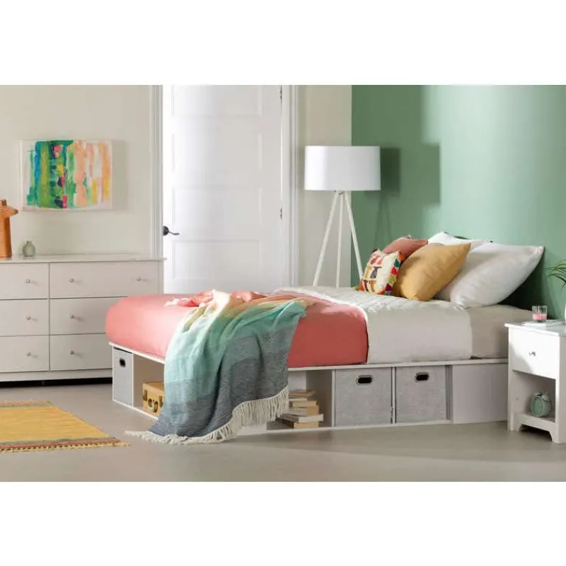 Meubles South Shore Queen Storage Bed and Baskets (60") - South Shore