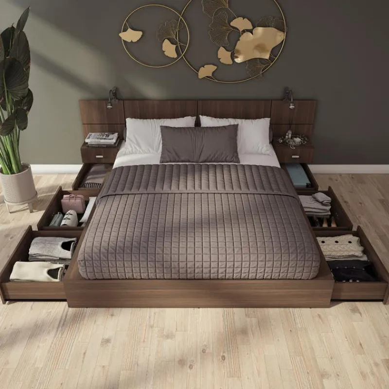 SUA-V Queen Storage Bedroom Set with 6-Drawer Storage (60") - 4 pcs