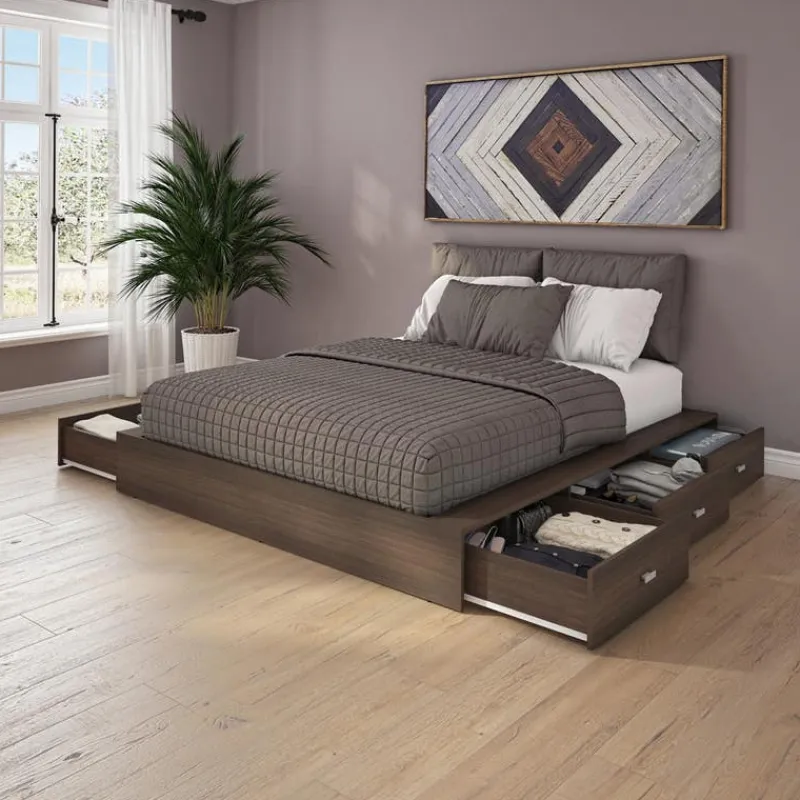 SUA-V Queen Storage Bedroom Set with 6-Drawer Storage (60") - 4 pcs