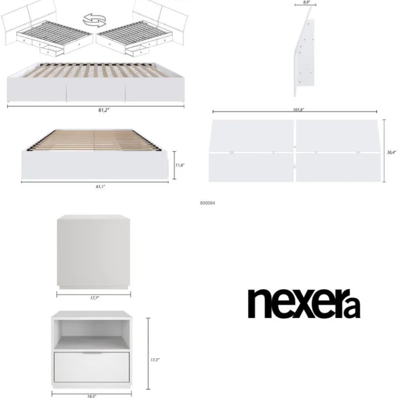 Nexera Queen Storage Bedroom Set (60") - 3 pcs -