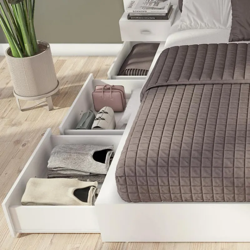 SUA-V Queen Storage Bedroom Set with 6-Drawer Storage (60") - 4 pcs