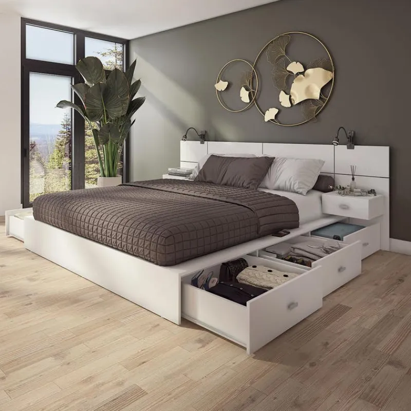 SUA-V Queen Storage Bedroom Set with 6-Drawer Storage (60") - 4 pcs