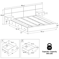 SUA-V Queen Storage Bedroom Set with 6-Drawer Storage (60