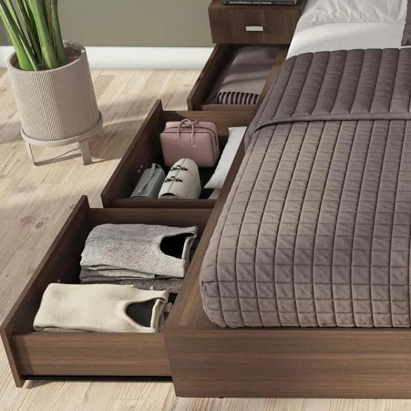 SUA-V Queen Storage Bedroom Set with 6-Drawer Storage (60") - 4 pcs