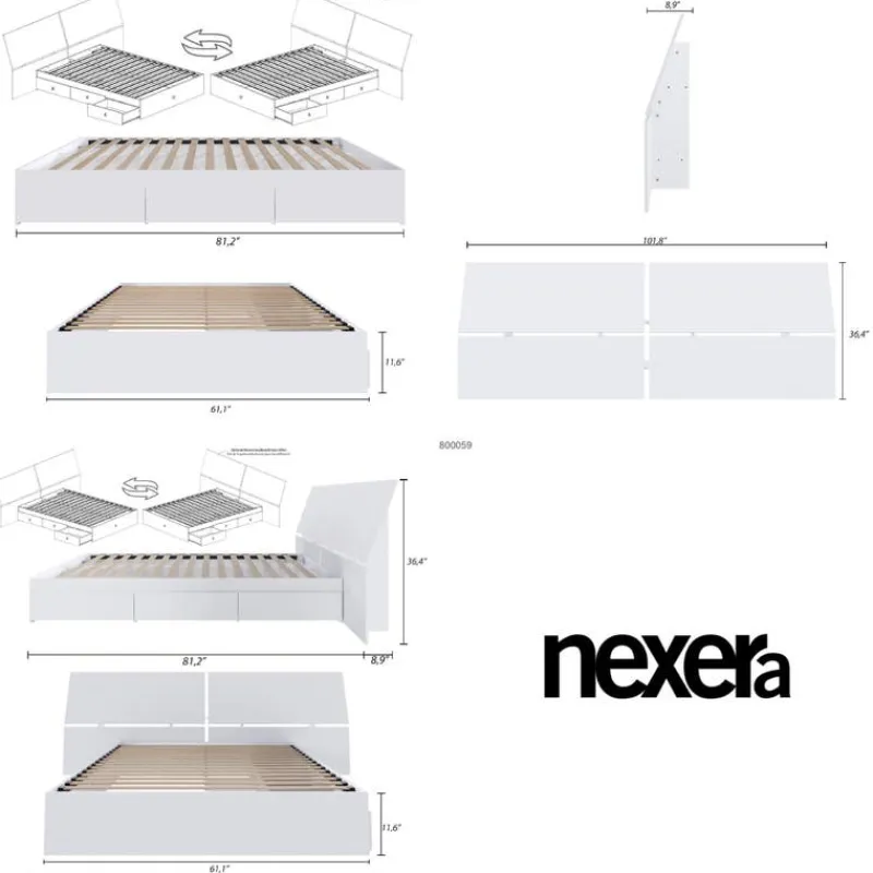 Nexera Queen Storage Bedroom Set (60") - 3 pcs -