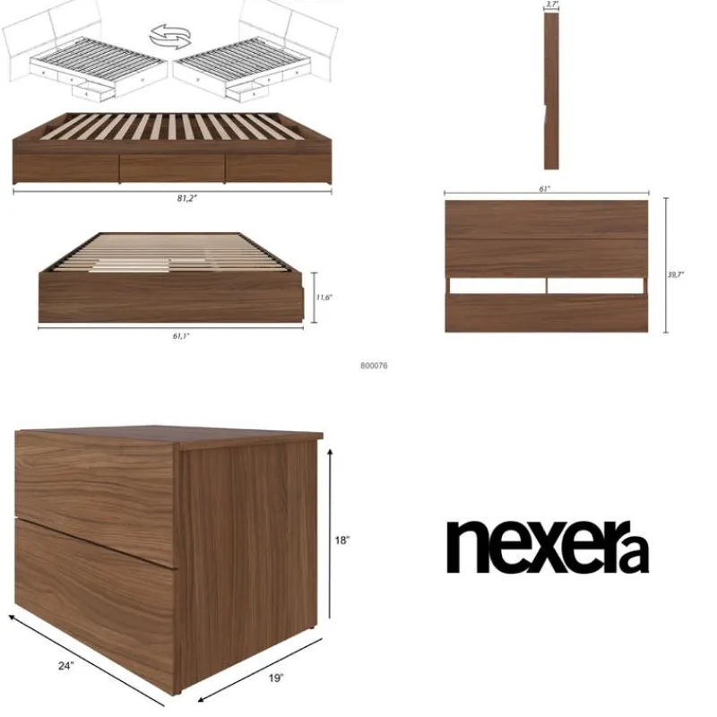 Nexera Queen Storage Bedroom Set (60") - 3 pcs -