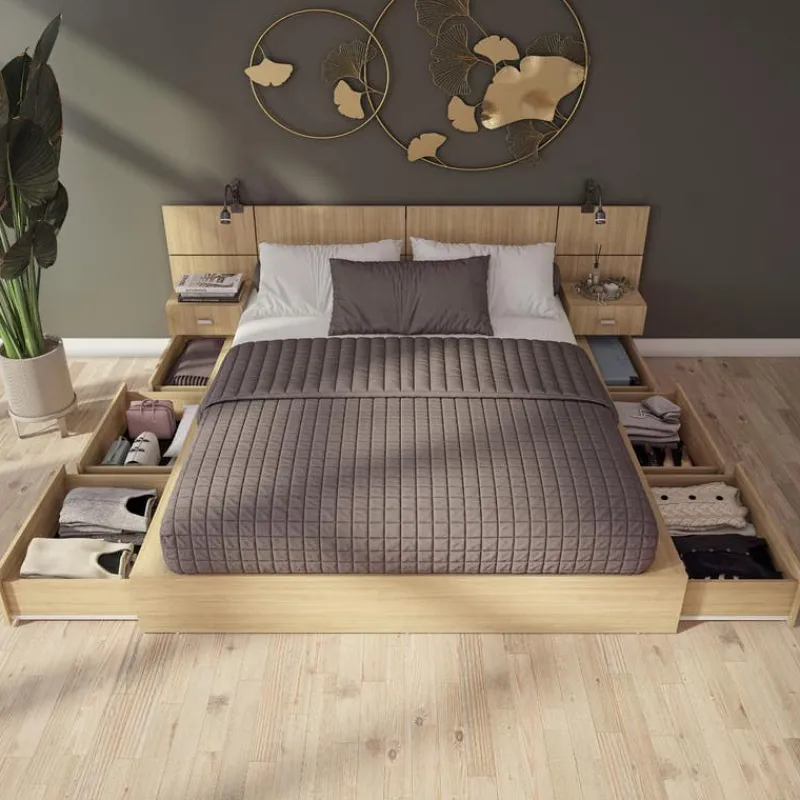 SUA-V Queen Storage Bedroom Set with 6-Drawer Storage (60") - 4 pcs