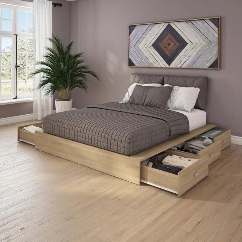 SUA-V Queen Storage Bedroom Set with 6-Drawer Storage (60") - 4 pcs