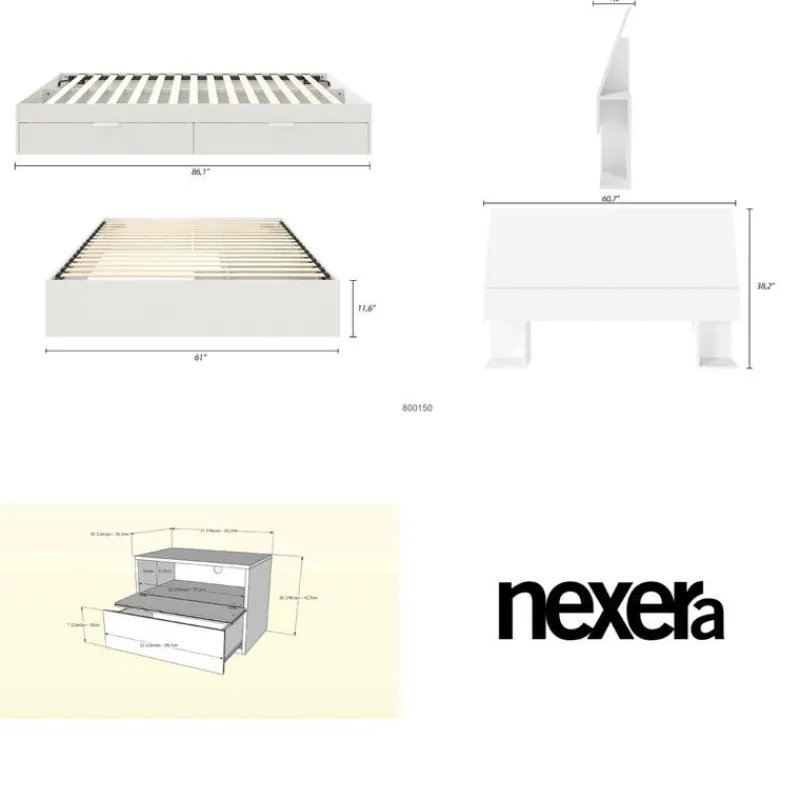 Nexera Queen Storage Bedroom Set (60") - 3 pcs -