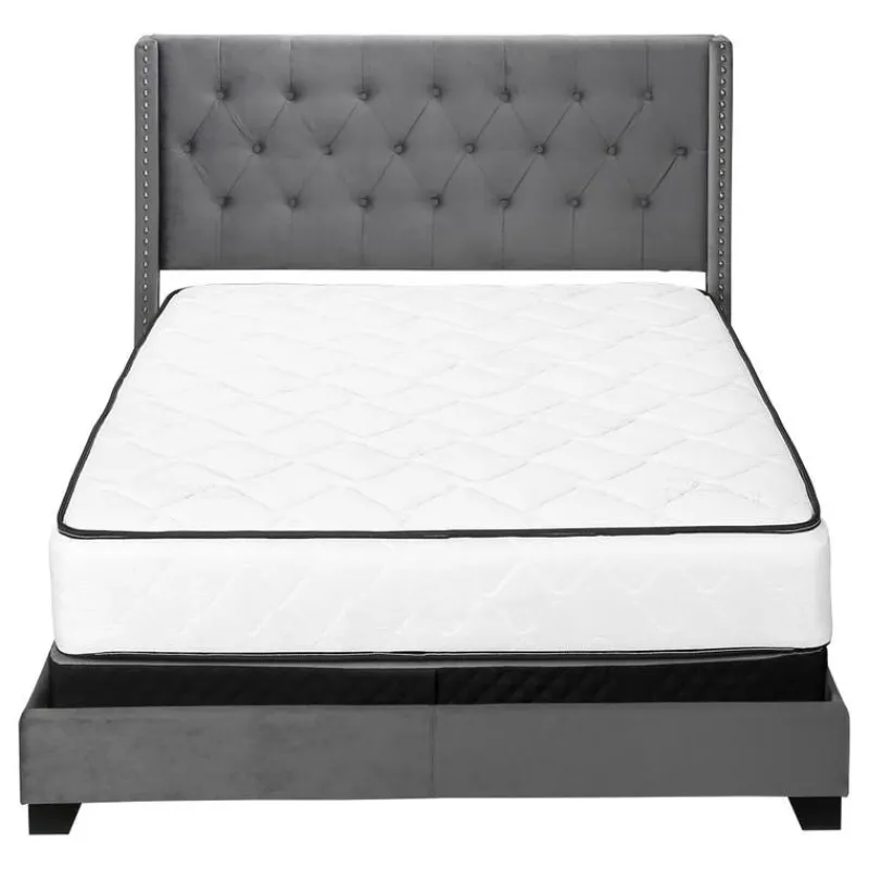 Monarch Queen Velvet Bed with Headboard (60") -
