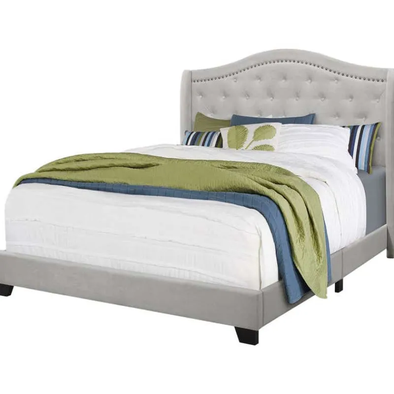 Monarch Queen Velvet Bed with Headboard (60") -
