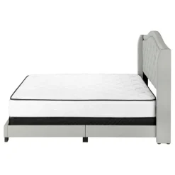 Monarch Queen Velvet Bed with Headboard (60