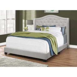 Monarch Queen Velvet Bed with Headboard (60