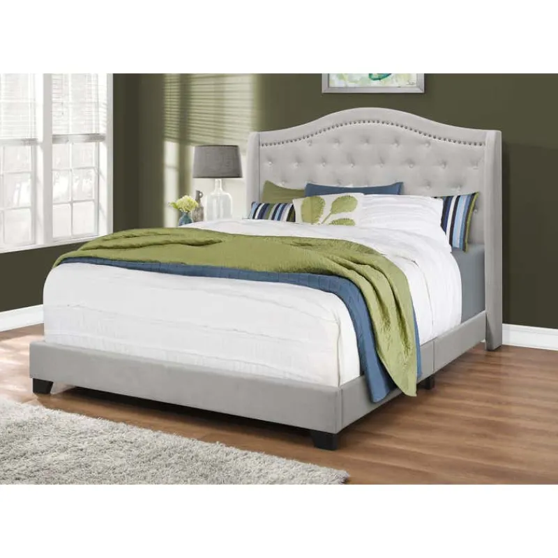 Monarch Queen Velvet Bed with Headboard (60") -