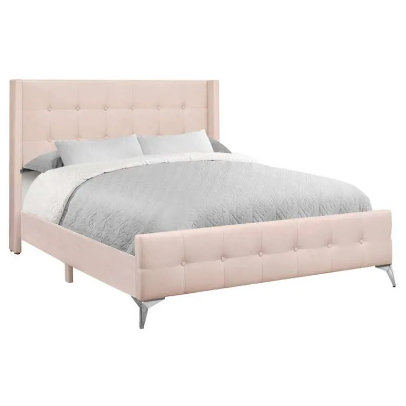 Monarch Queen Velvet Bed with Headboard (60") -