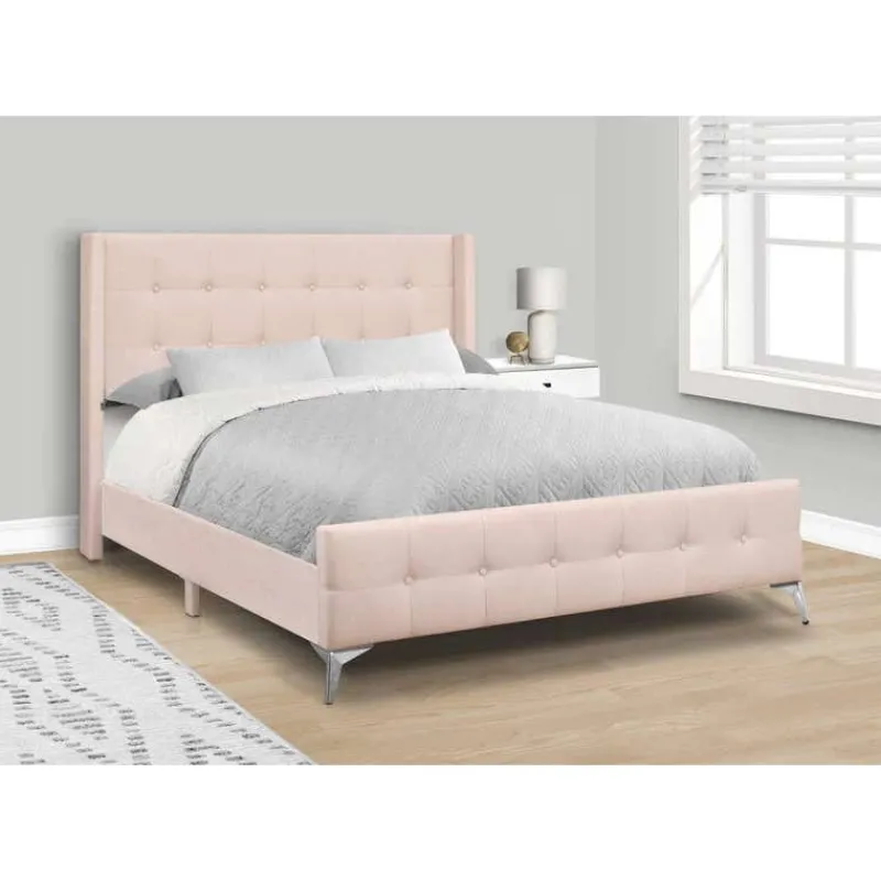 Monarch Queen Velvet Bed with Headboard (60") -