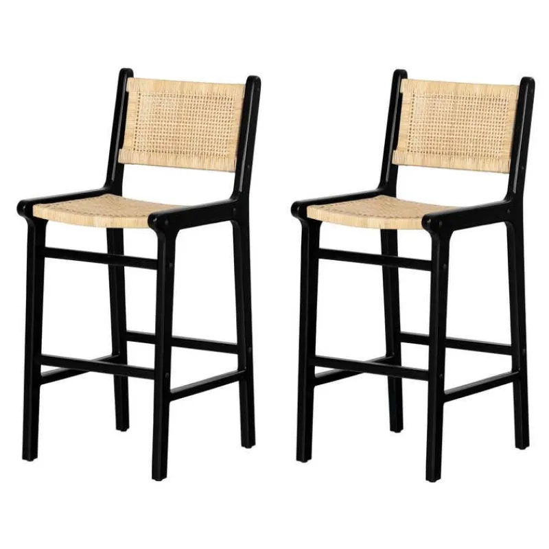 Meubles South Shore RATTAN BAR STOOL, SET OF 2 - South Shore