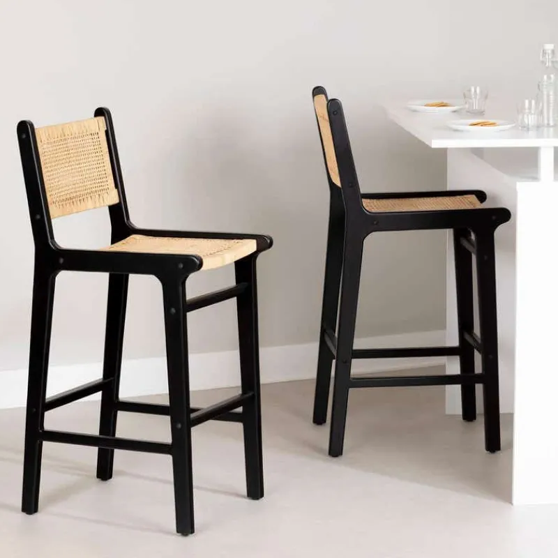 Meubles South Shore RATTAN BAR STOOL, SET OF 2 - South Shore