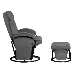 Reclining Ball-Bearing Swivel Glider with Ottoman