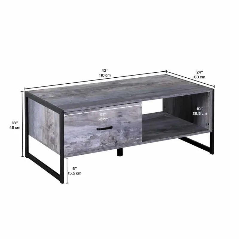 Rectangular Coffee Table with Storage