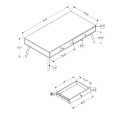 Monarch Rectangular Coffee Table with Storage -