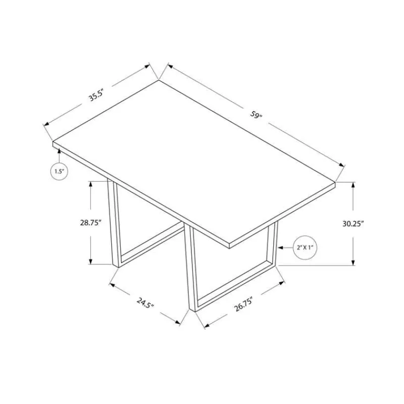 Monarch Rectangular Dining Table 60" -