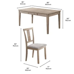 Rectangular Dining Table with Storage Compartments and 4 Chairs -