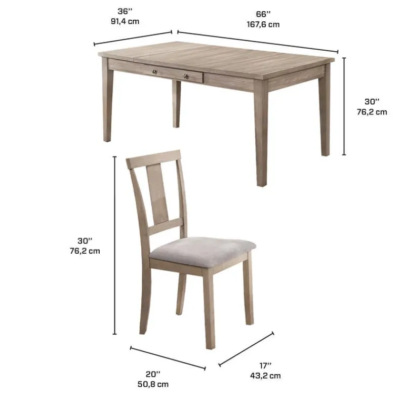 Rectangular Dining Table with Storage Compartments and 4 Chairs -