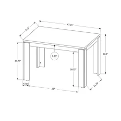 Monarch Rectangular Dining Table 48"