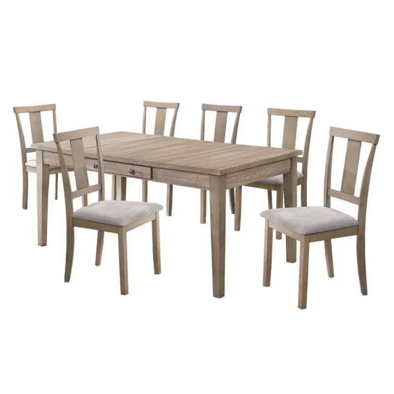 Rectangular Dining Table with Storage Compartments and 6 Chairs -