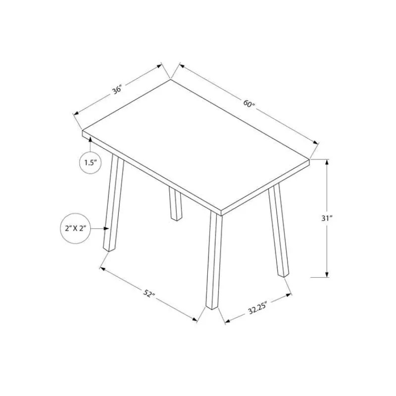 Monarch Rectangular Dining Table 60" -